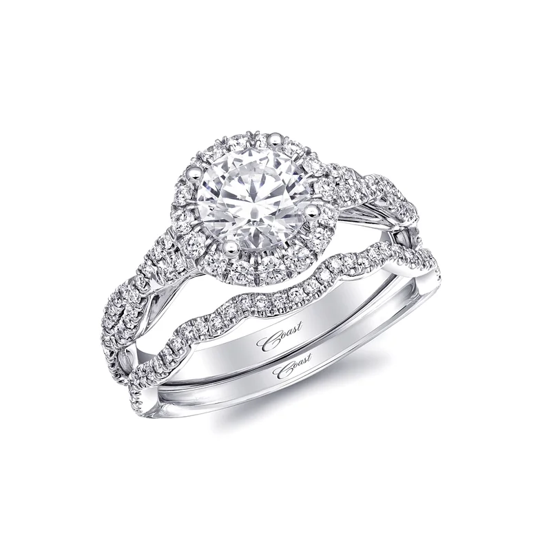 14KWG BR 0.41CTW DIA MARQUIS HALO & TWIST BAND ENG RING.10X5 CENTER ****MARQUIS CENTER***