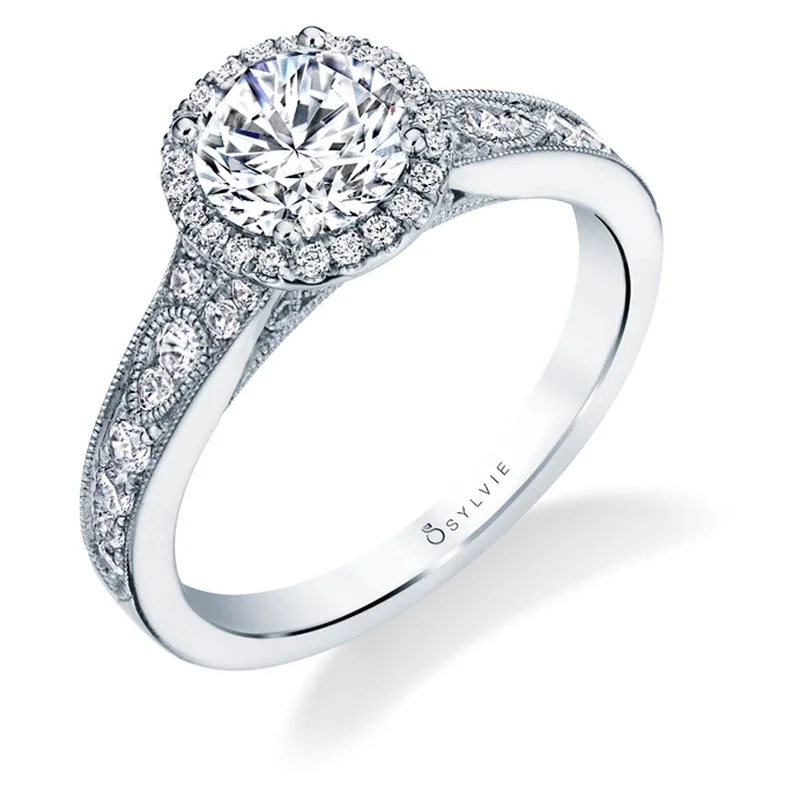 14KWG BR 0.42CTW DIA BR HALO SWIRL ENG RING. HEAD SIZE 1.50CT FOR BR