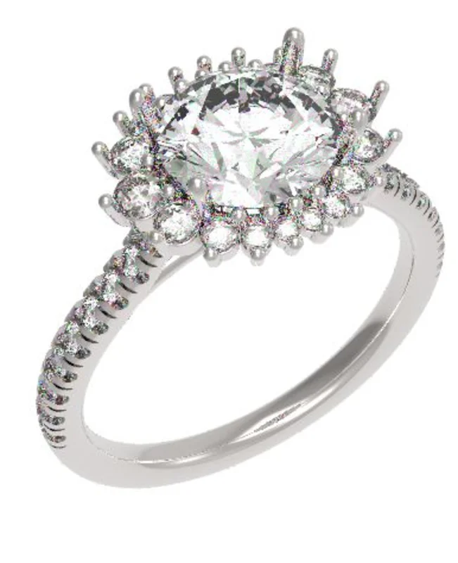 14KWG BR 0.45CTW DIA HALO ENG RING