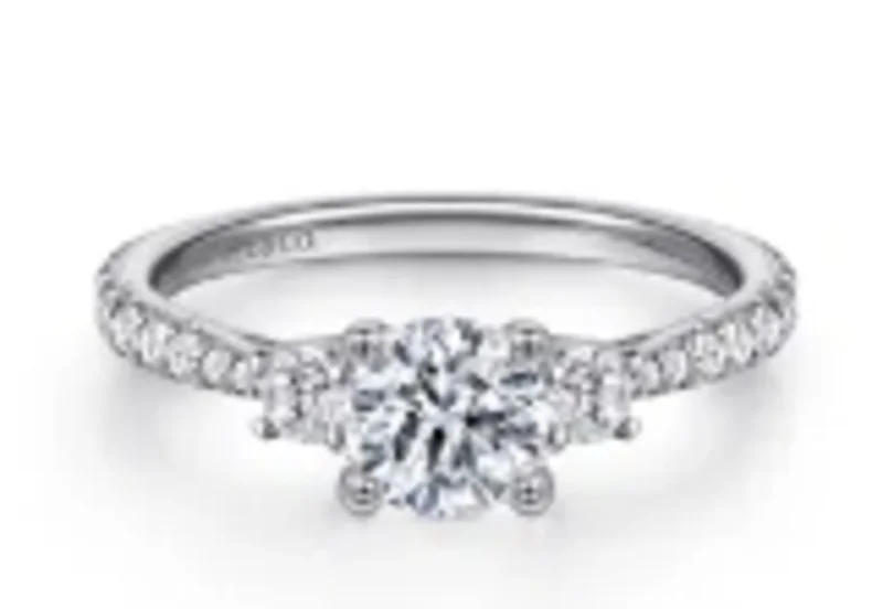 14KWG BR 0.46CTW 3 STONE DIA SHANK ENG RING.           S#1237490