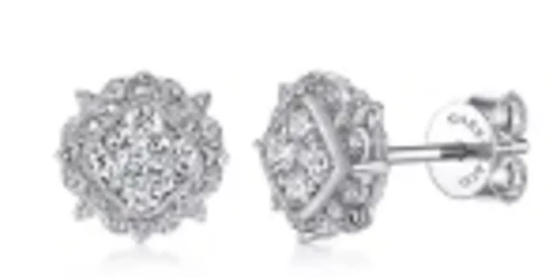 14KWG BR 0.46CTW DIA CLUSTER EARRING W/MILGRAIN     SERIAL#S1623937