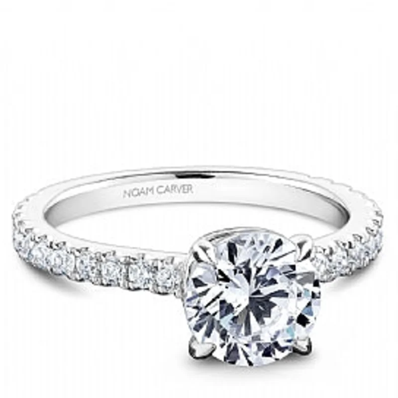 14KWG BR 0.59CTW DIA W/UNDER HALO PRONG SET SHANK ENG RING.  1 CT CENTER  54=0.59
