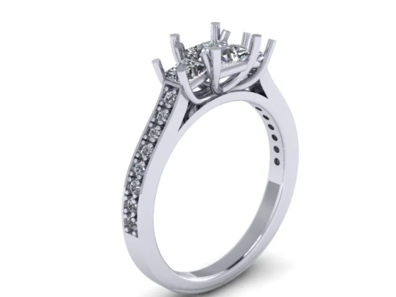 14KWG BR/PR 0.52CTW DIA 3 STONE ENG RING