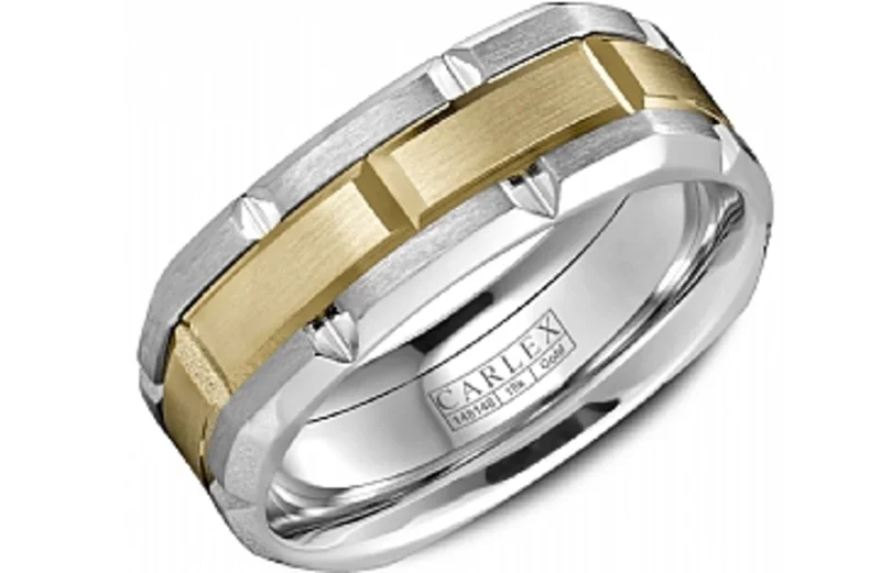 14KWG/YG YELLOW GOLD CENTER WITH WHITE GOLD EDGES MEN BANDS