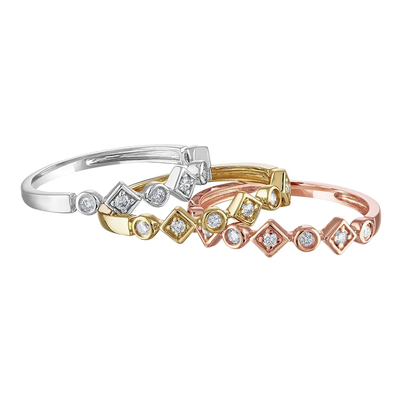 14KY 0.10 CTW BR DIA STACKABLE BAND