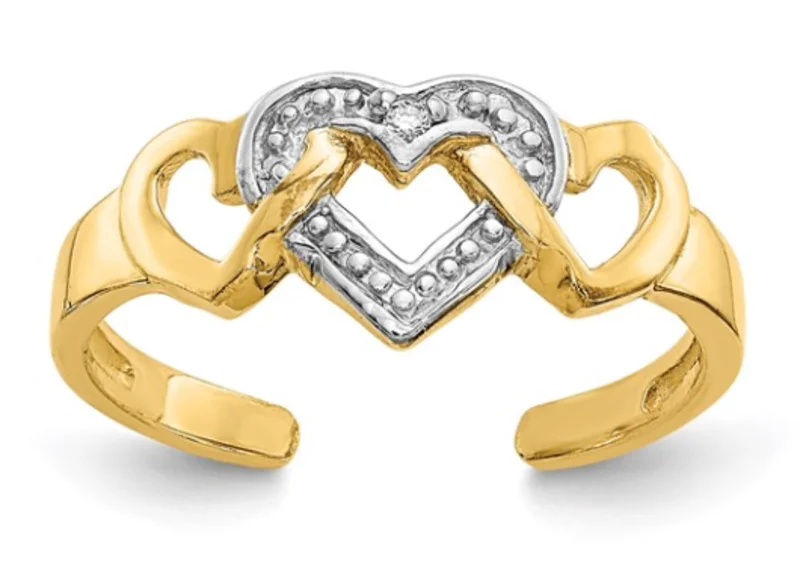 14KY/WG RHODIUM DIA HEART RING