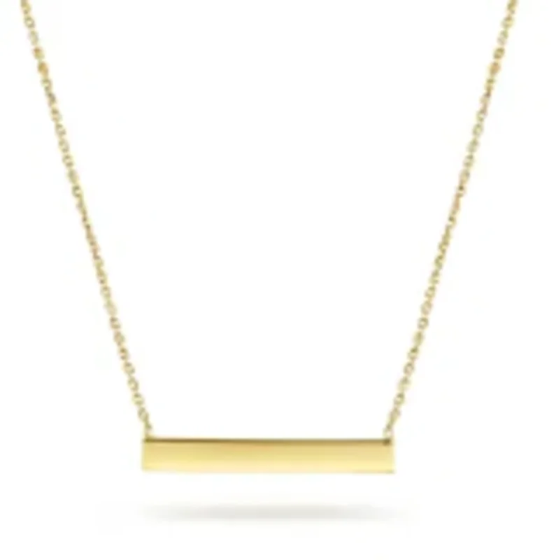 14KYG 0.02CTW BR DIA BAR NECKLACE           SERIAL#S1067158