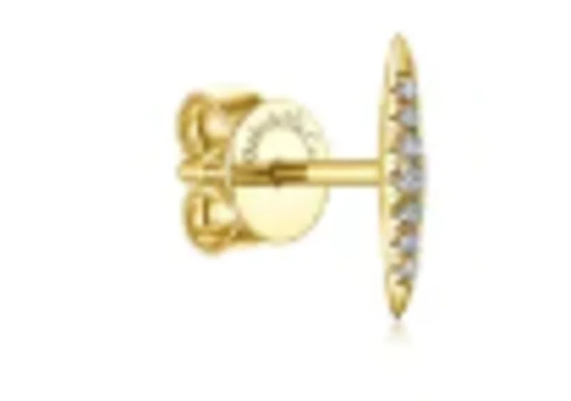 14KYG 0.03CTW PAVE DIAMOND SPIKED STUD SINGLE EARRINGSERIAL NO:S1407663