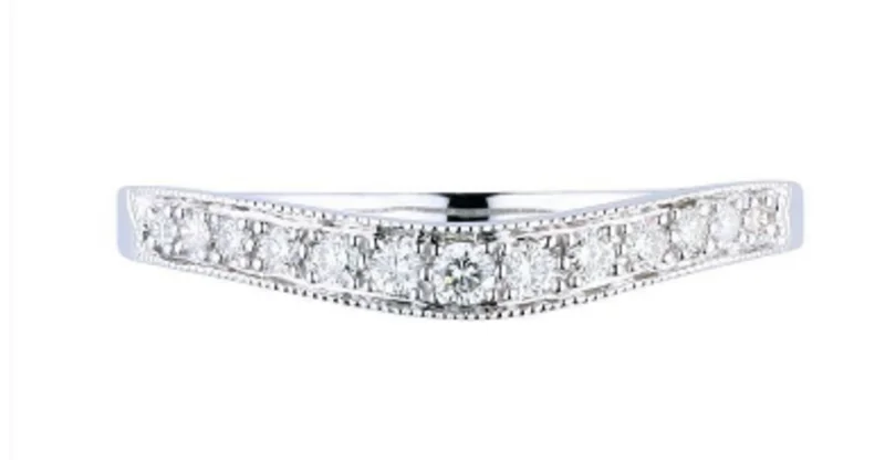14KYG 0.16CTW CURVED WEDDING BAND