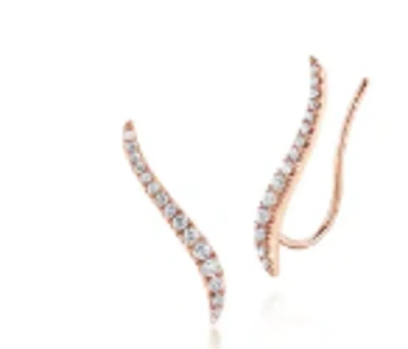 14KYG 0.25CTW CURVING BAR EAR CRAWLER DIA EARRINGS SERIAL#S1212864