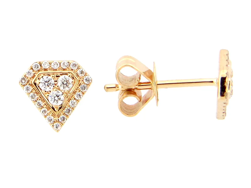 14KYG 0.26CTW BR DIA DIAMOND SHAPE HALO EARRINGS