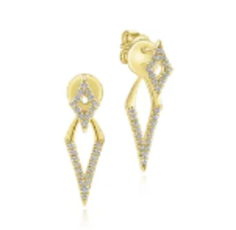 14KYG 0.28CTW PEEK A BOO KITE DIA EARRINGS SERIAL#S1623935