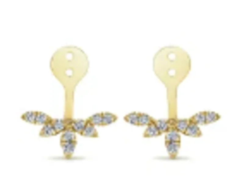 14KYG 0.34CTW BR DIA MARQUISE SHAPE PEEK A BOO EARRINGS SERIAL NO:S1407655