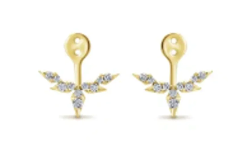 14KYG 0.35CTW BR DIA DRAGON FLY PEEK A BOO EARINGS SERIAL NO: S1407651