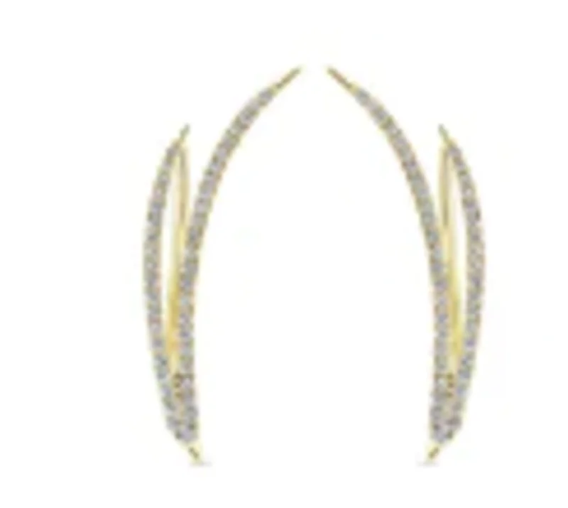 14KYG 0.38CTW DUAL STRAND DIAMOND EAR CLIMBER EARRINGS SERIAL#S1212865