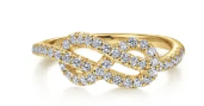 14KYG 0.40CTW BR DIA TWISTED ETERNITY SYMBOL KNOT RING SERIAL#S1623999