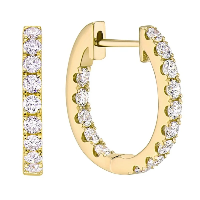 14KYG 0.42CTW BR INSIDE/OUT HOOP EARRINGS