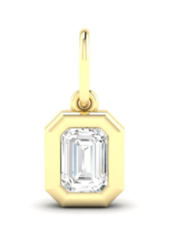 14KYG 0.72CTW EM LAB DIA DOMED BEZEL SET PENDANT