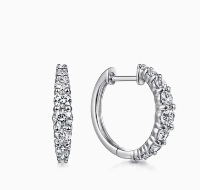 14KYG 1.02CTW BR DIA GRADUATING DIA HOOP EARRINGS SERIAL#S1982694 C-Y
