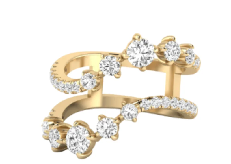 14KYG 1.20CTW BR LAB DIA STARLIGHT STATEMENT RING