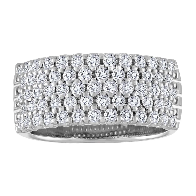 14KYG 1.25CTW BR HONEYCOMB 5 ROW DIA WOMENS BAND SIZE 7