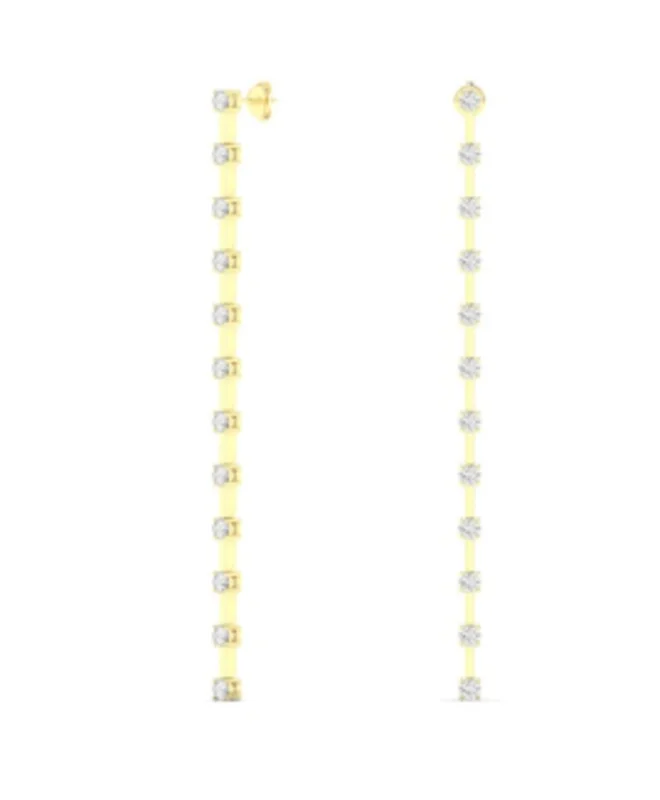 14KYG 1.50CTW BR LAB DIA LONG ORBIT DROP EARRINGS