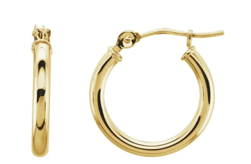 14KYG 15MM HOOP EARRINGS
