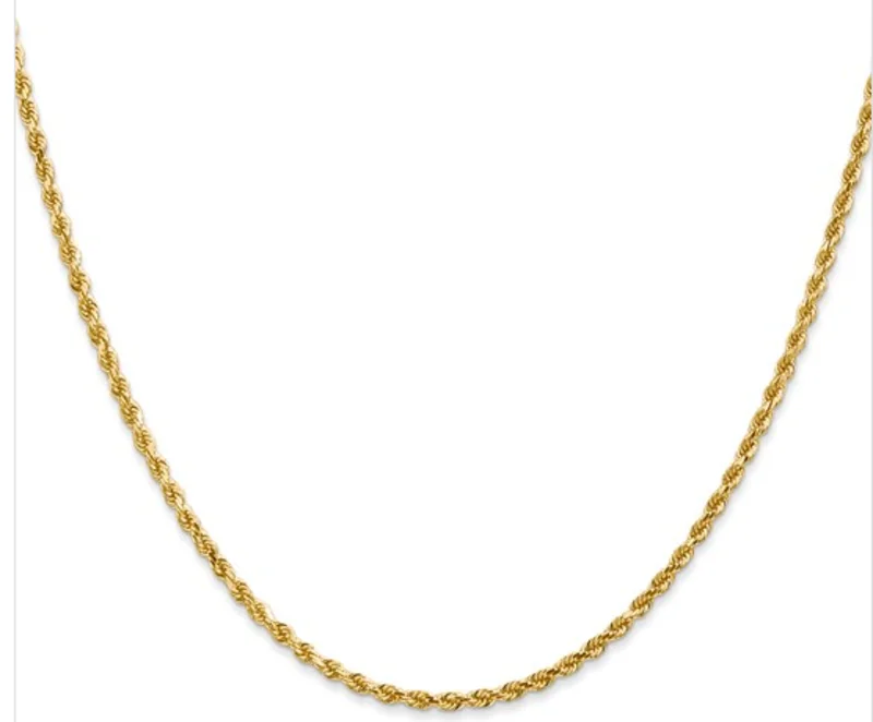 14KYG 2.00MM D/C ROPE CHAIN 24"