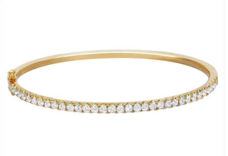 14KYG 2.97CTW BR LAB DIA BANGLE BRACELET