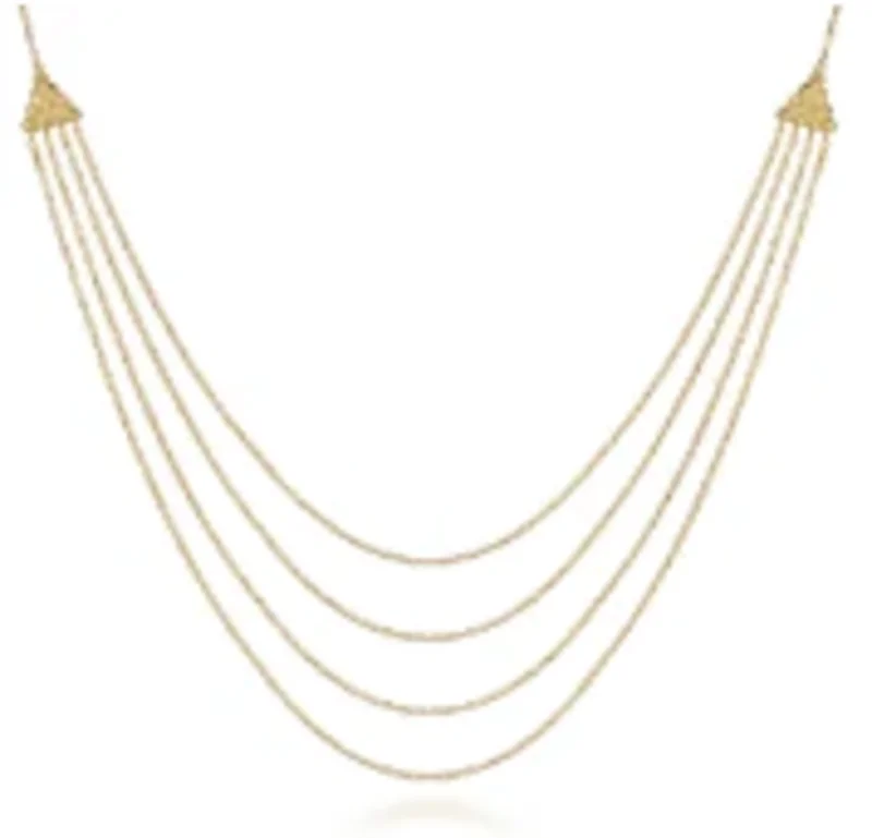 14KYG BUJUKAN MULTI ROW SWAG NECKLACE