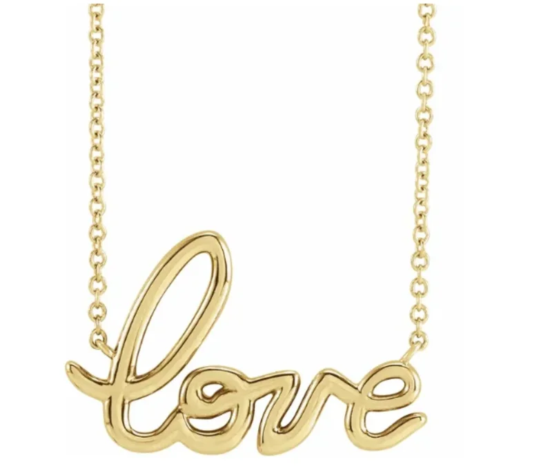 14KYG LOVE NECKLACE    18"
