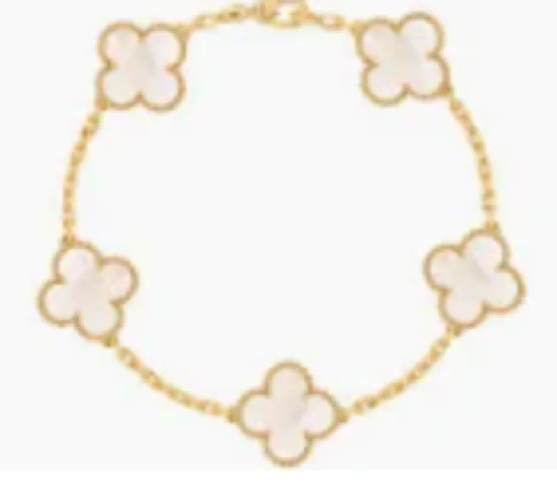 14KYG MOTHER OF PEARL CLOVER BRACELET
