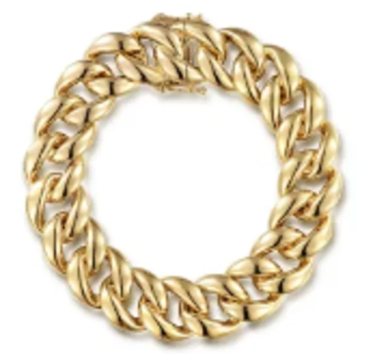 14KYG PLAIN CUBAN CHAIN LINK BRACELET     SERIAL#S1576137