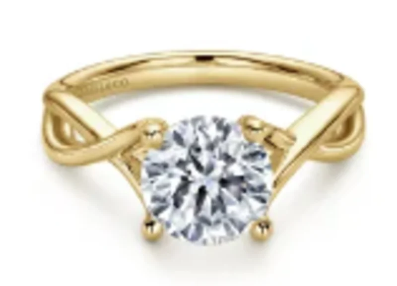 14KYG PS TWISTED ENG RING  HEAD SIZE: 8MM  SN: S1407596