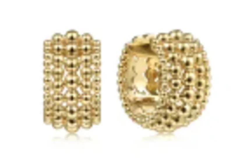 14KYG WIDE BUJUKAN 15MM HUGGIE HOOP EARRINGS