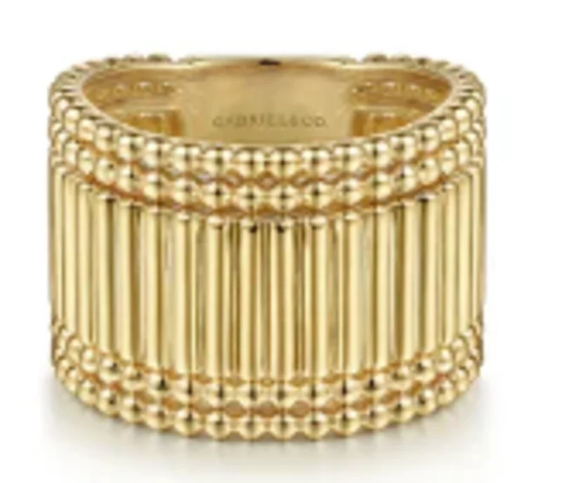 14KYG WIDE BUJUKAN BEAD AND BAR BAND    SERIAL#1624002