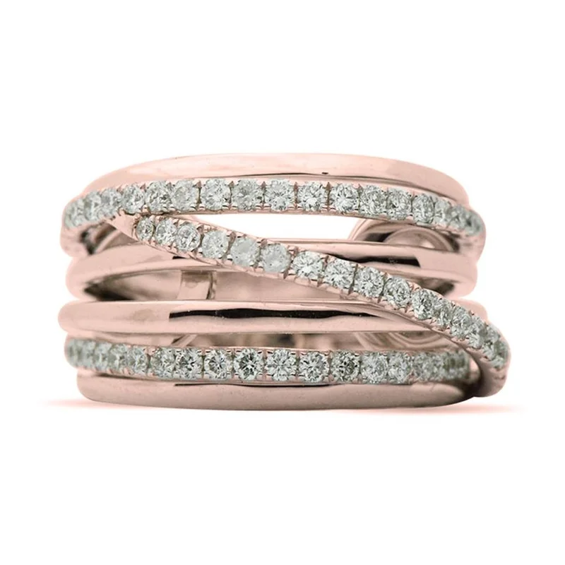 18KRG 0.91CTW BR DIA OVERLAP FASHION RING