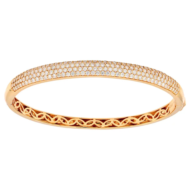 18KRG 2.32CTW BR DIA FOUR ROW BANGLE BRACELET