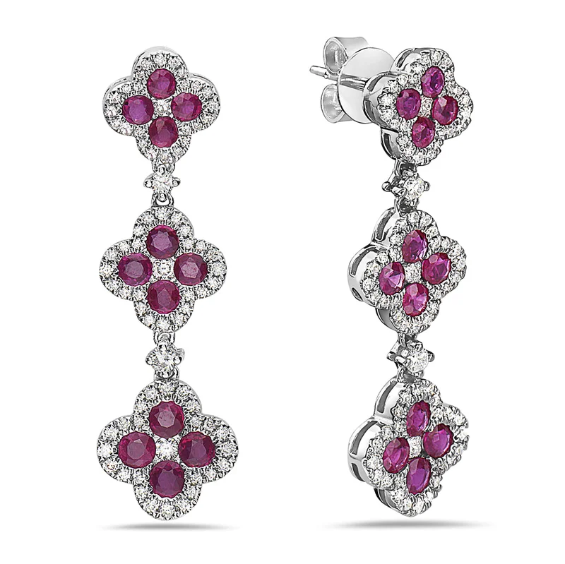 18KWG 0.73CTW BR DIA/ 2.25CTW SAPPHIRE DANGLE DIA EARRINGS