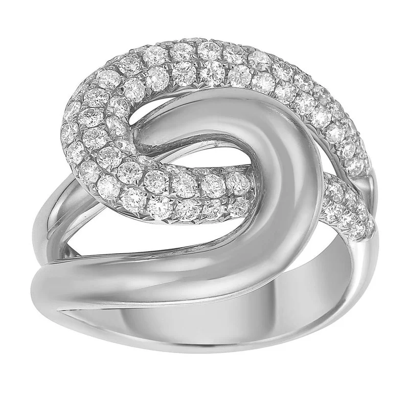 18KWG 0.78CTW BR DIA OPEN FASHION RING