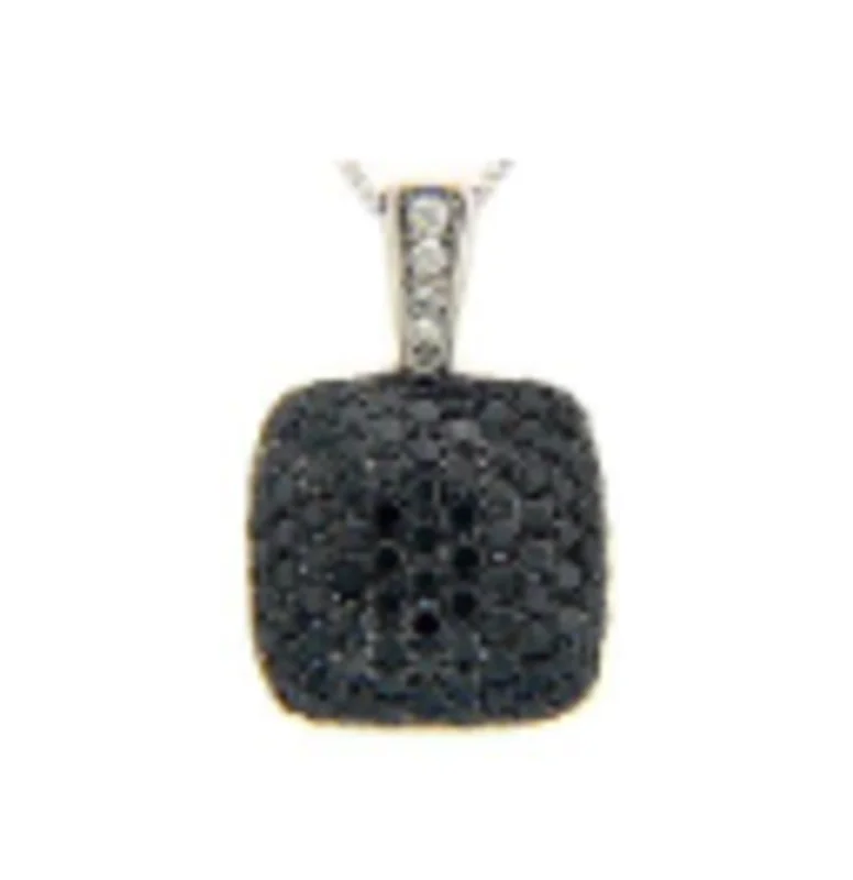 18KWG 1.28CTW BR BLK AND WHT DIA CUS PAVE NECKLACE