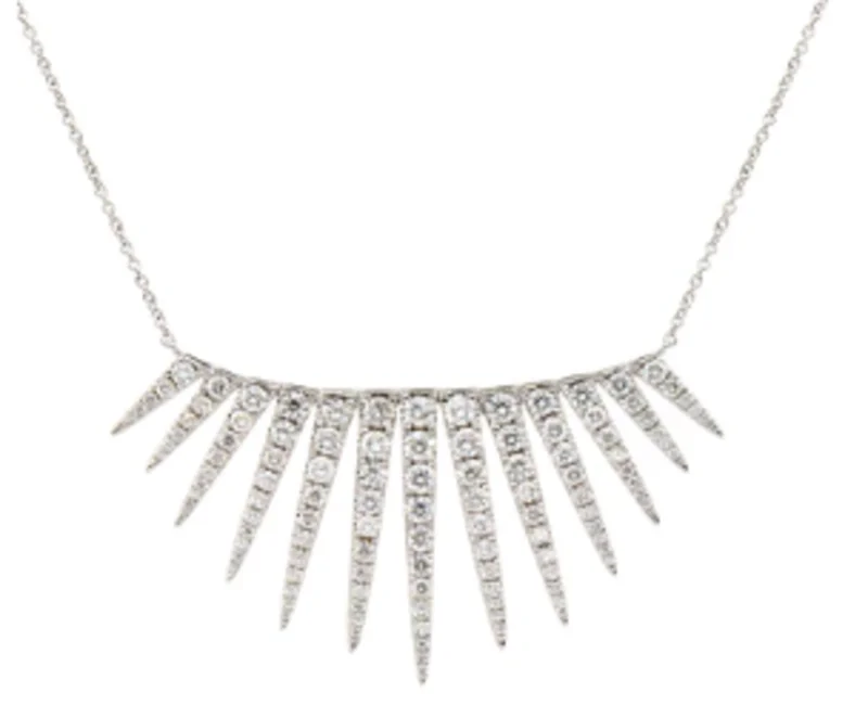 18KWG 1.59CTW BR DIA SPIKE CHANDELIER NECKLACE