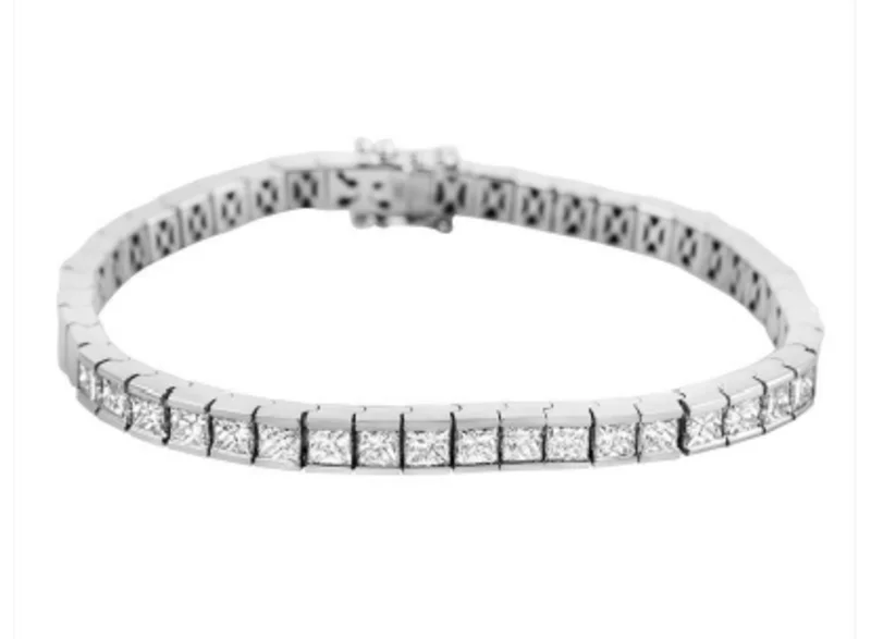 18KWG CHANNEL PR TENNIS BRACLETS 18 PR 2.50CTW