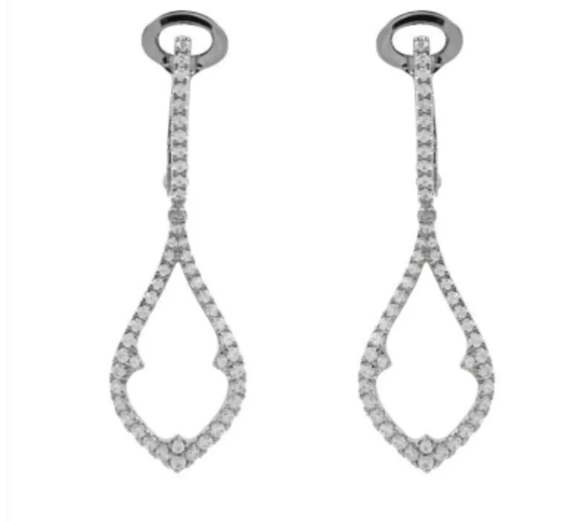 18KWG FASHION EARRINGS DANGLE DROP 0.51CT BR