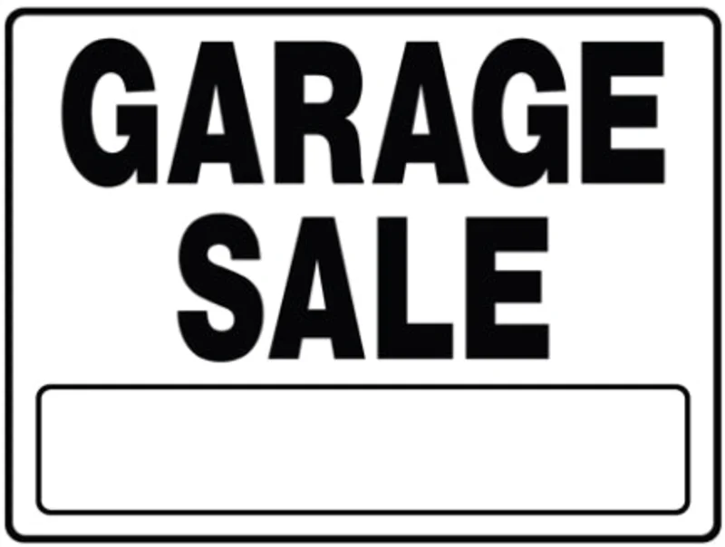 20 X 24 BLACK AND WHITEGARAGE SALE SIG