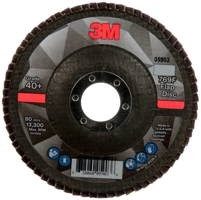3M 769F Flap Disc 4 1/2" X 7/8" Type 27 Grade 40+ 05903