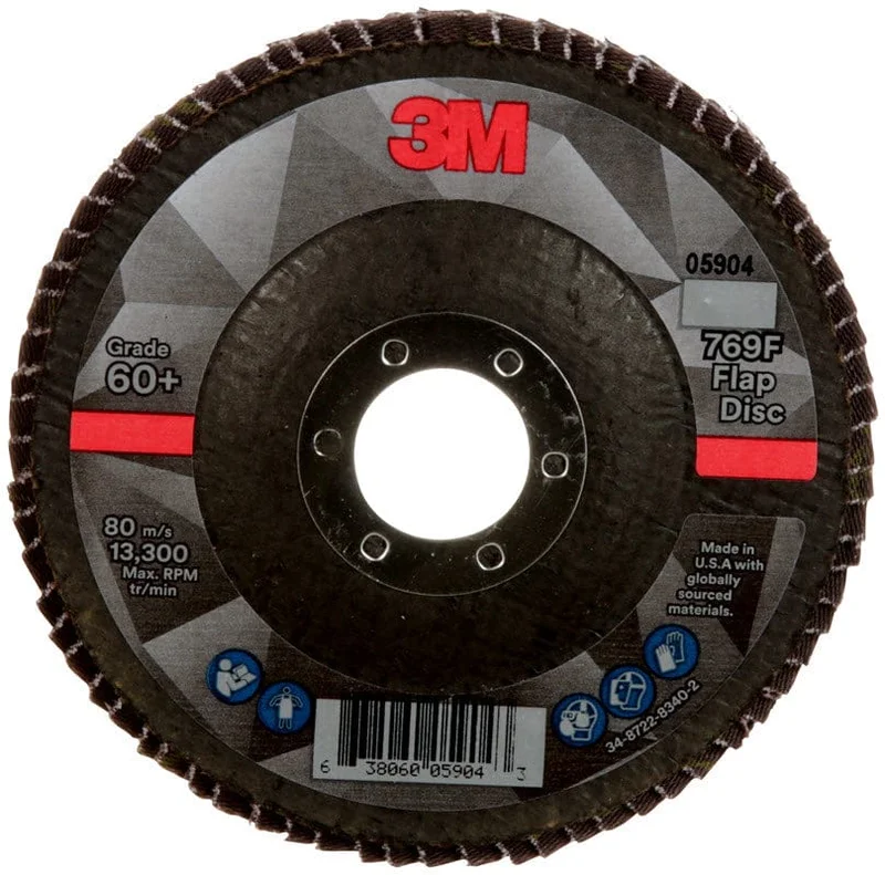 3M 769F Flap Disc 4 1/2" X 7/8" Type 27 Grade 60+ 05904