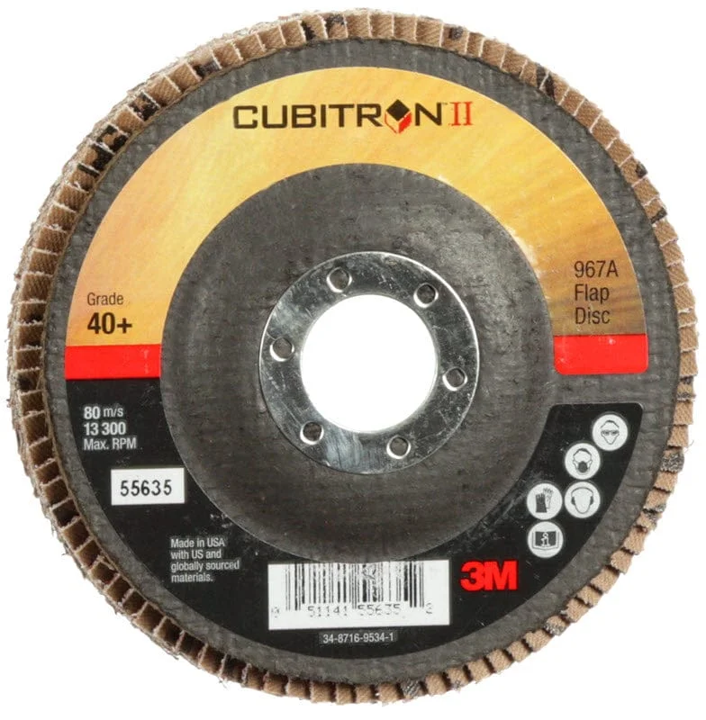 3M Cubitron II Giant Flap Disc 967A 4 1/2" Type 27 Grade 40+ 55635