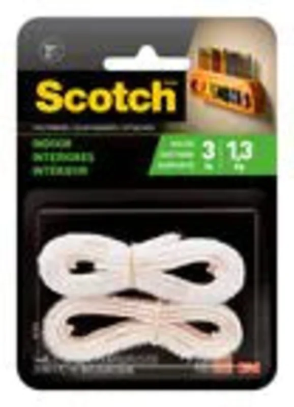 3M Scotch Indoor Fasteners, 3/4 in x 18 in, White