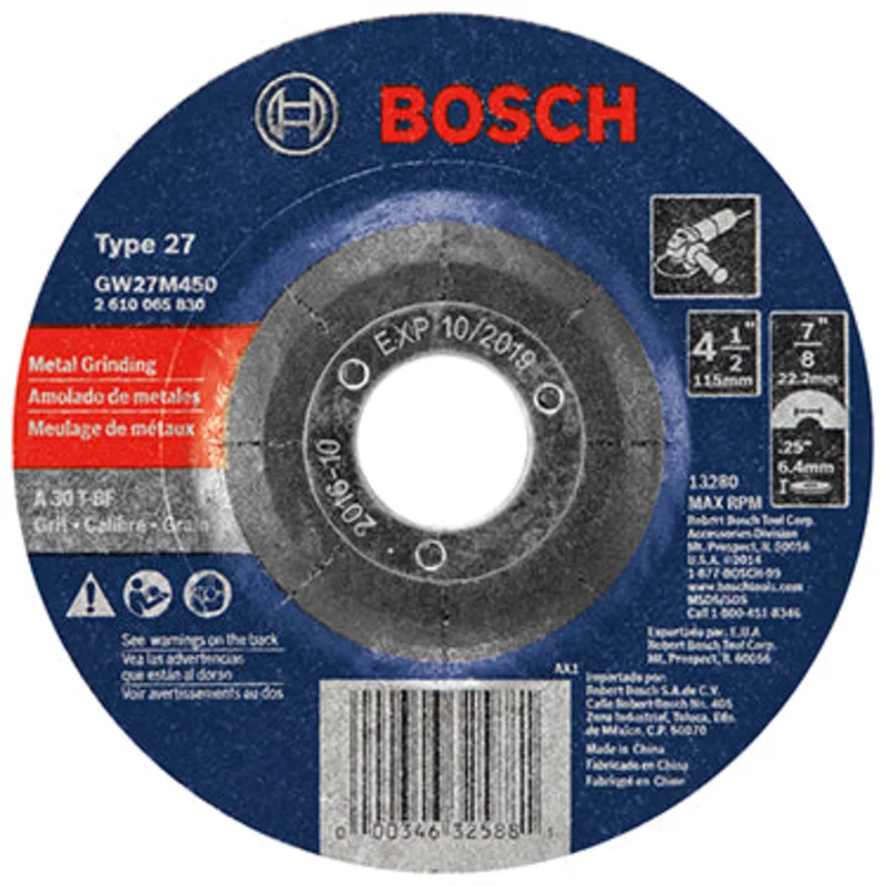 4-1/2 X1/4 7/8 ARBOR METAL GRINDIN